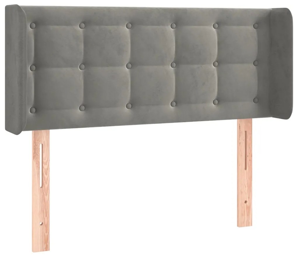 Testiera a led grigio chiaro 83x16x78/88 cm in velluto