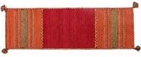 Tappeto moderno Kansas, stile kilim, 100% cotone, rosso, 200x60cm