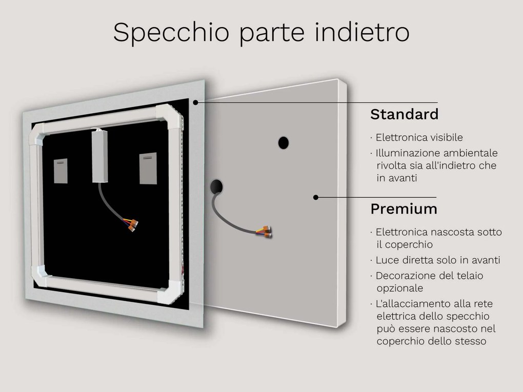 Specchio con LED luminazione M1 premium