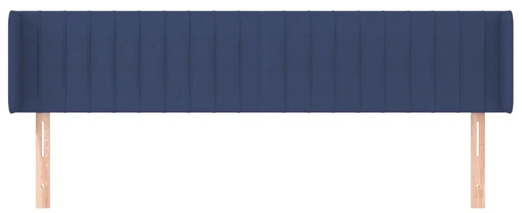 Testiera ad orecchio blu 183x16x78/88 cm in tessuto