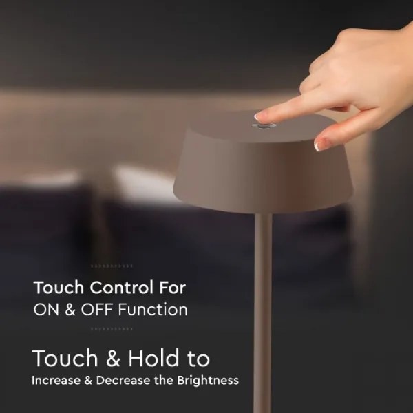 Lampada da tavolo LED da esterno dimmerabile touch ricaricabile LED/2W/5V IP54 marrone
