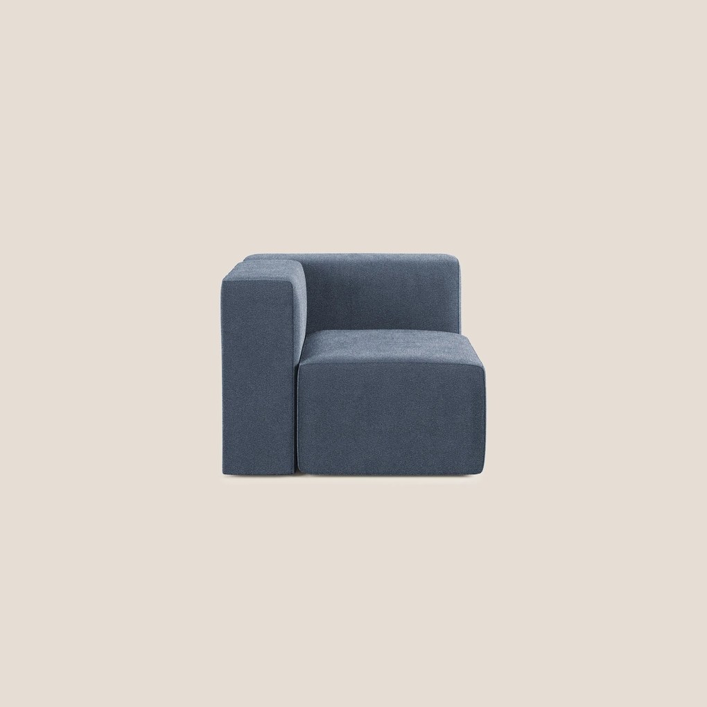 Nettuno modulo angolo/laterale in morbido tessuto bouclè T07 blu