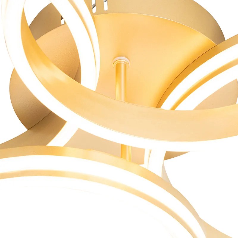 Plafoniera ottone con LED dimmerabile a 3 livelli 4 luci - Navara