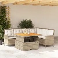 Set Divani da Giardino 2 pz con Cuscini Beige in Polyrattan 3262086