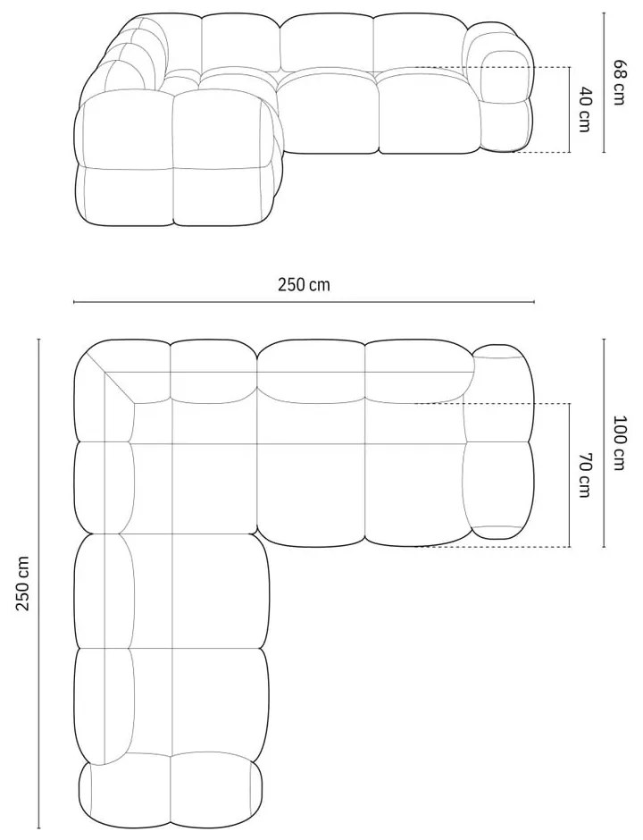 Divano angolare marrone scuro con rivestimento in velluto Loretto – Cosmopolitan Design