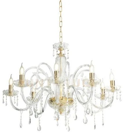 Maria teresa lampadario mt/8 l6 pastorale d.82cm oro e trasparente ...