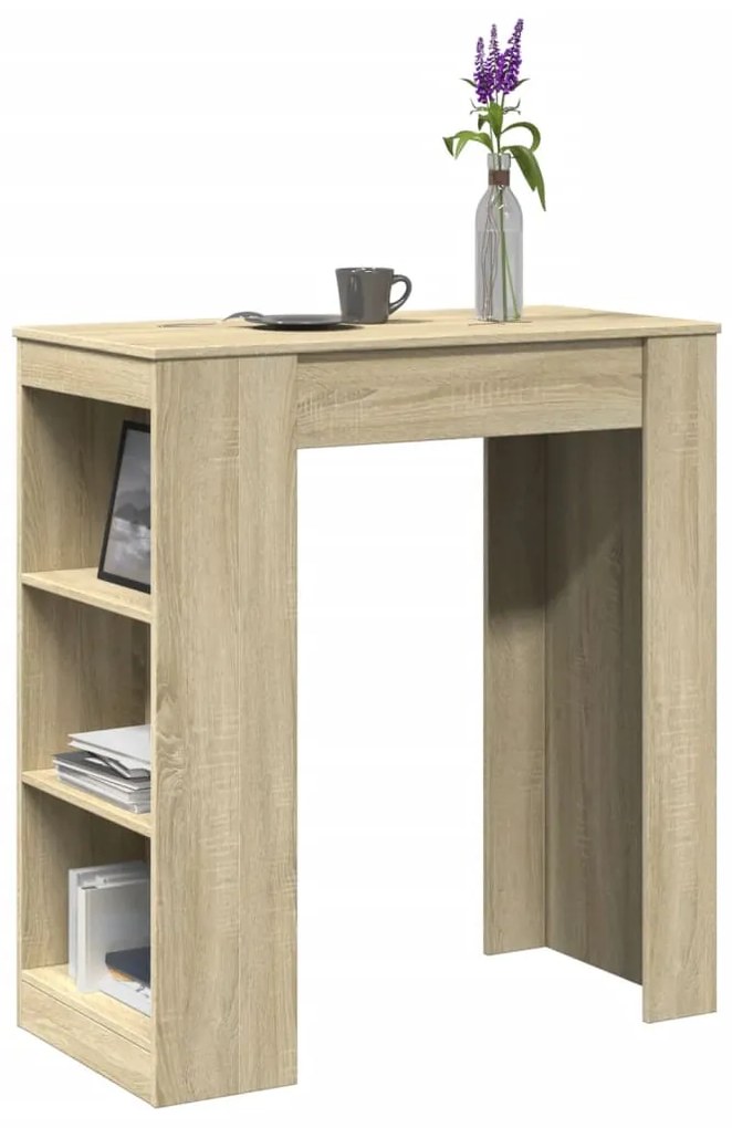 Tavolo Bar Con Rastrelliera Sonoma 95x47x103,5 Cm Multistrato /