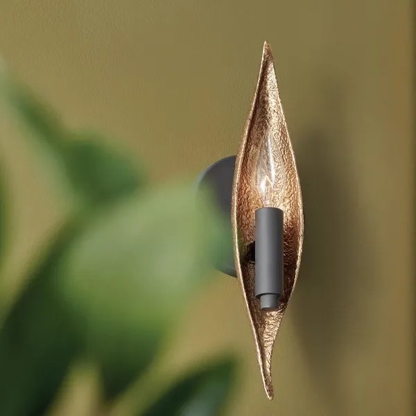 Quintiesse QN-WILLOW1-CBK - Lampada da parete WILLOW 1xE14/40W/230V oro/nero