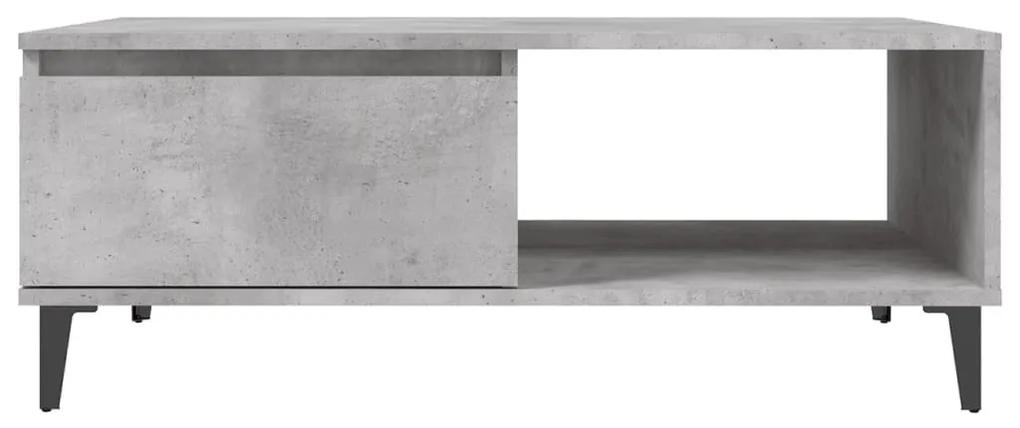 Tavolino da Salotto Grigio Cemento 90x60x35cm Legno Multistrato