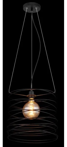 Globo 15640H - Lampada a sospensione su cavo TILLY 1xE27/60W/230V nera