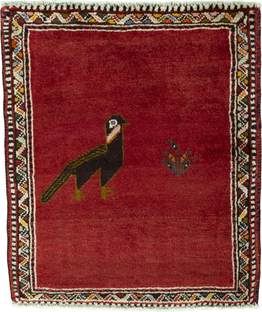 Gabbeh Tappeto persiano 70x60 Rosso (Iran) Annodato A Mano