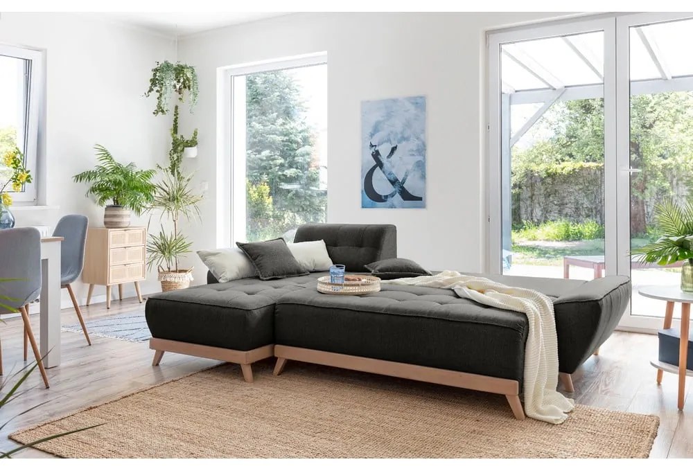 Divano letto grigio scuro ad angolo variabile Dazzling Daisy - Miuform