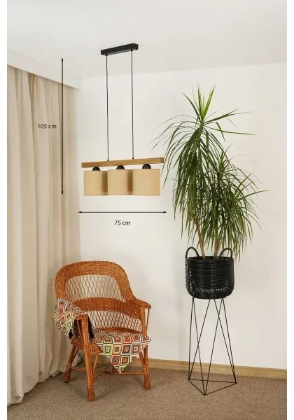 Brilagi - Lampadario a sospensione con filo FOREST 3xE27/15W/230V pino/marrone/nero