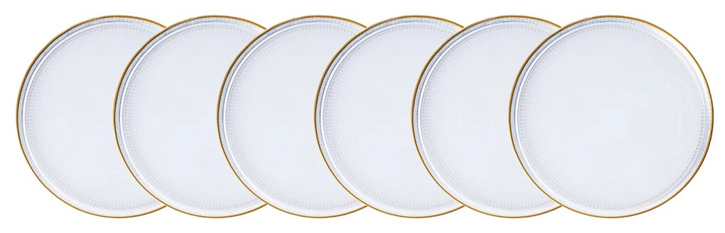 Servizio 6 piatti dessert 16 cm vetro cn bordo oro