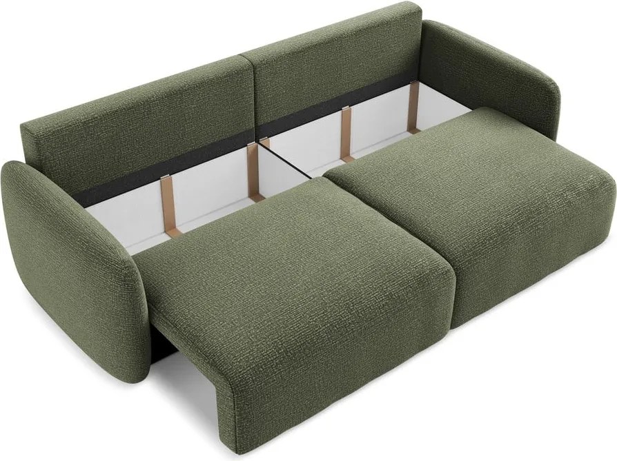 Divano verde allungabile/con contenitore 238 cm Kalena – Makamii