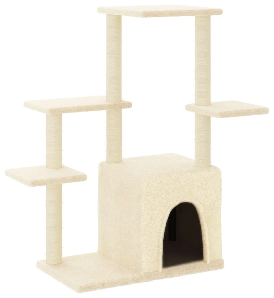 Albero per gatti con tiragraffi in sisal crema 97,5 cm