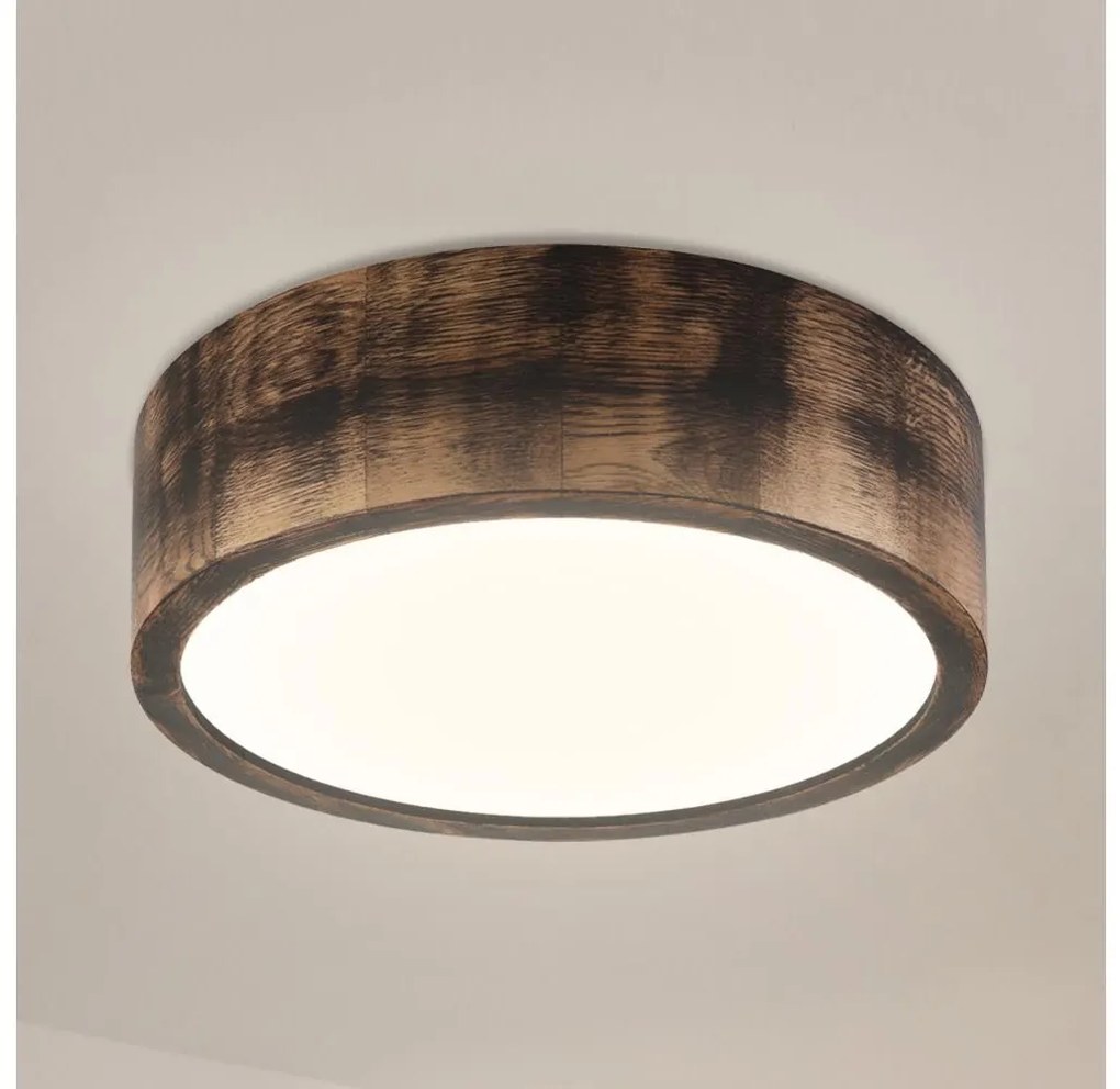 Brilagi - Plafoniera CARVALHO SMOKEY 1xE27/60W/230V rovere Ø 27,5 cm