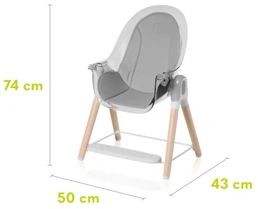 Lionelo - Sedia da pranzo per bambini MAYA, bianco faggio