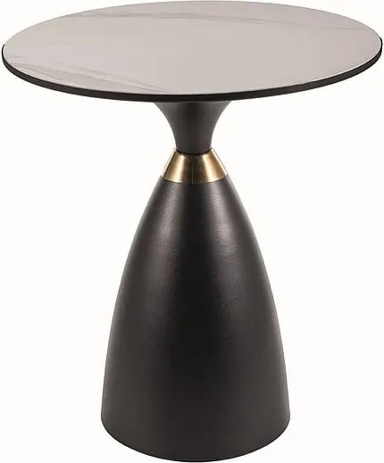 Tavolino da caffè Gemini effetto marmo bianco/nero/oro - d50 x h56 cm