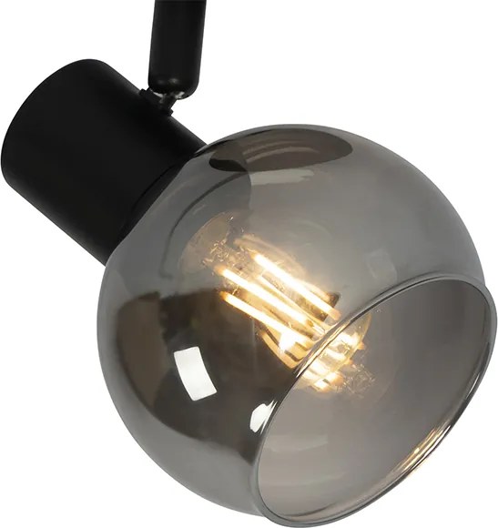 Faretto Art Déco nero con vetro fumé - Vidro