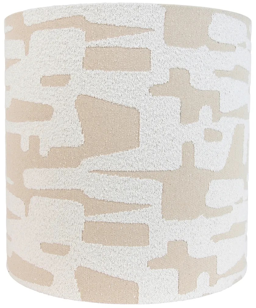 Paralume in tessuto bianco con strisce beige 40/40/40