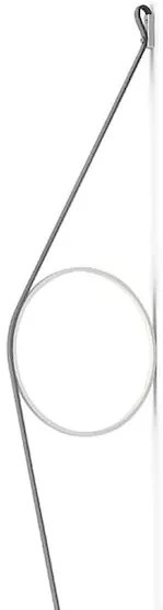 Flos Wirering Lampada da parete H.208 cm a luce indiretta con dimmer e cavo Grigio/Anello Bianco