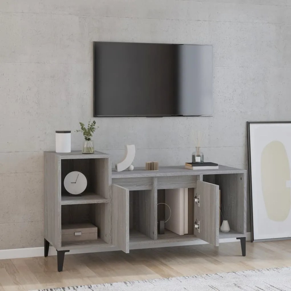 Mobile tv grigio sonoma 100x35x55 cm in legno multistrato