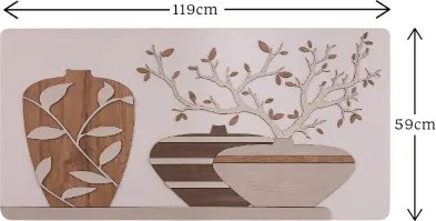 Quadro moderno con figura lavorata a legni sovrapposti 59x119 cm