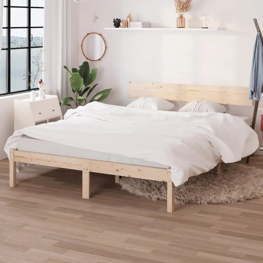 Giroletto Senza Materasso İn Legno Massello 160x200 Cm /
