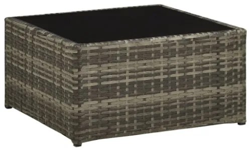 Set Divani da Giardino 4 pz con Cuscini in Polyrattan Grigio