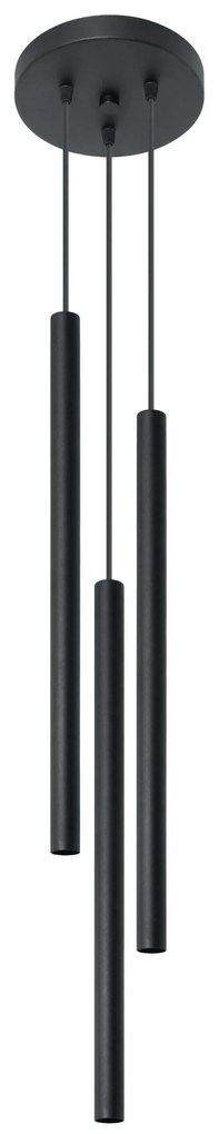 Lampadario in Acciaio a Sospensione 3xG9 PASTELO 3P Nero da interno