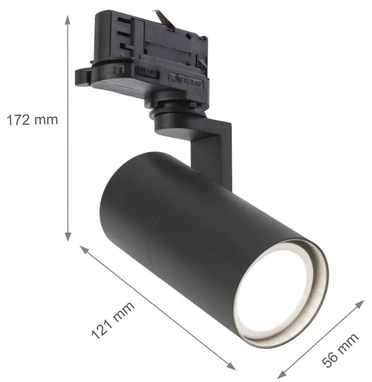 Faro GU10 binario trifase - Nero Base GU10
