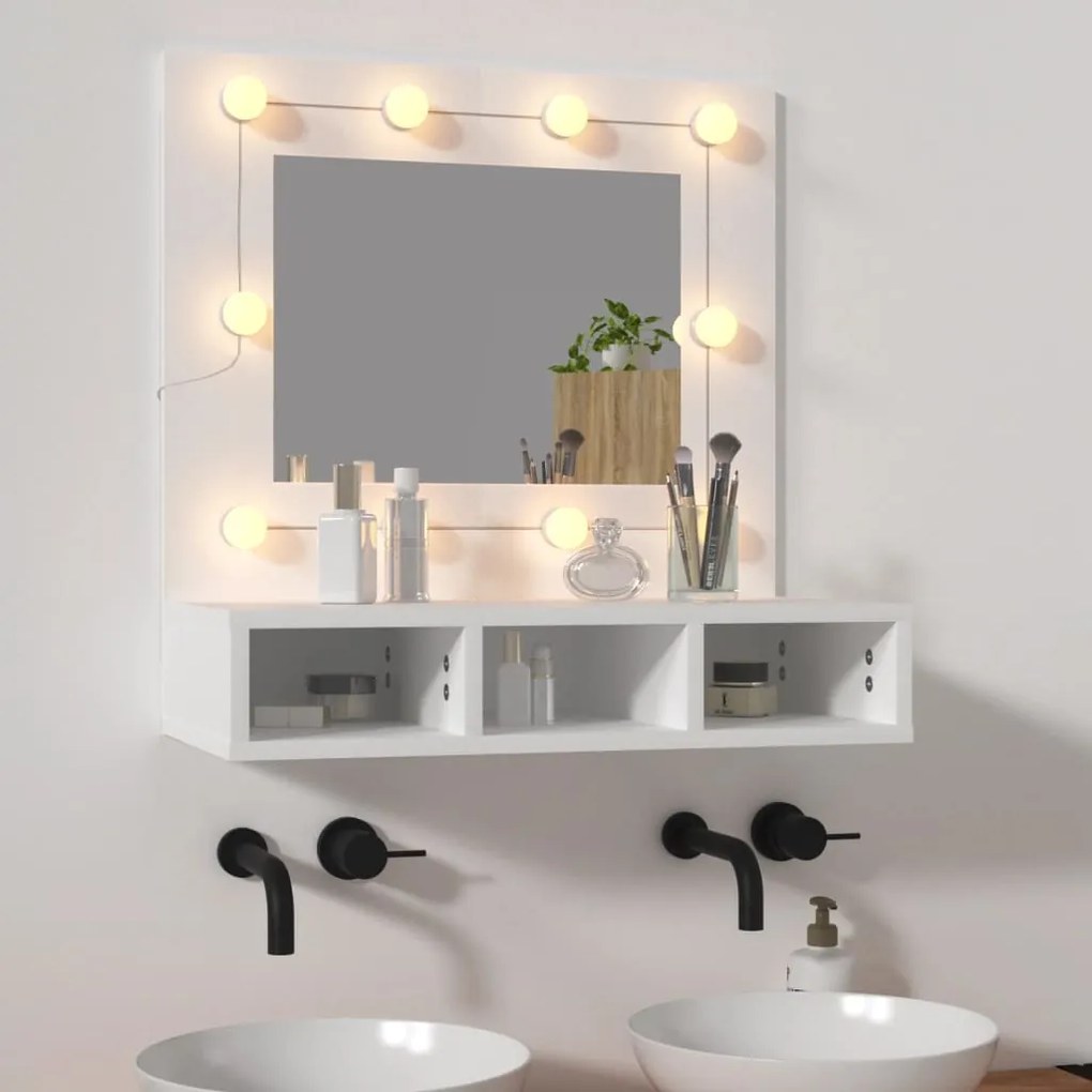 Mobile a specchio con led bianco 60x31,5x62 cm