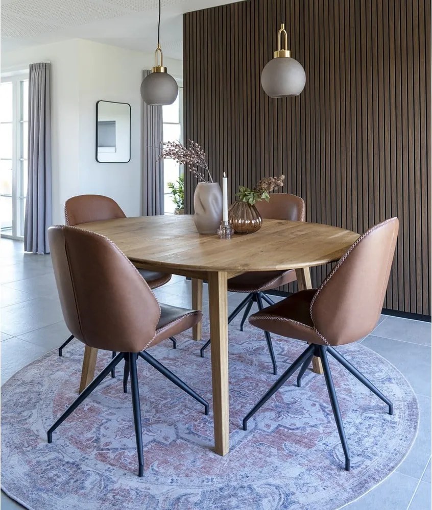 Sedie da pranzo marrone cognac in un set di 2 pezzi Monte - House Nordic