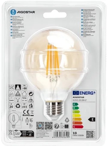 Lampadina LED G95 E27/10W/230V 2200K - Aigostar
