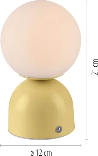 Schöner Wohnen 19218-81 - Lampada da tavolo LED dimmerabile RUDI LED/1,2W/5V gialla