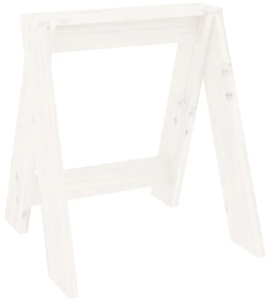 Sgabelli 2 pz bianchi 40x40x45 cm in legno massello di pino