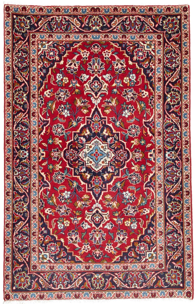Kashan Tappeto 100 x 160 Beige (Iran) Annodato A Mano