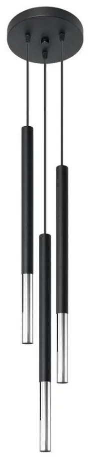 Sollux SL.0887 - Lampadario a sospensione con filo MOSAIC 3xG9/12W/230V nero/cromo