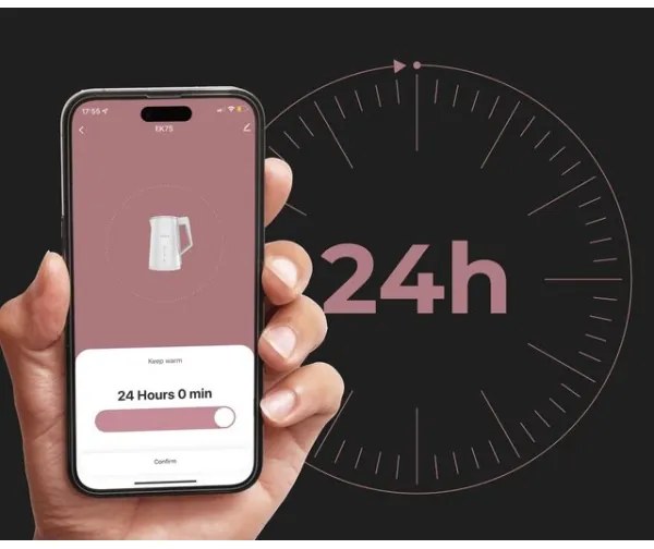 AENO - Bollitore smart con LED display 1,7 l 2200W/230V bianco