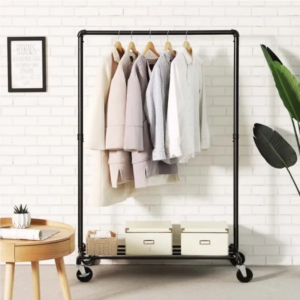 Appendiabiti a piantana mobile LINEA, nero