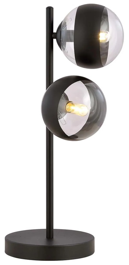Lampade Da Scrivania Minimal Durga Acciaio Nero 2 Luci E14 Ip20