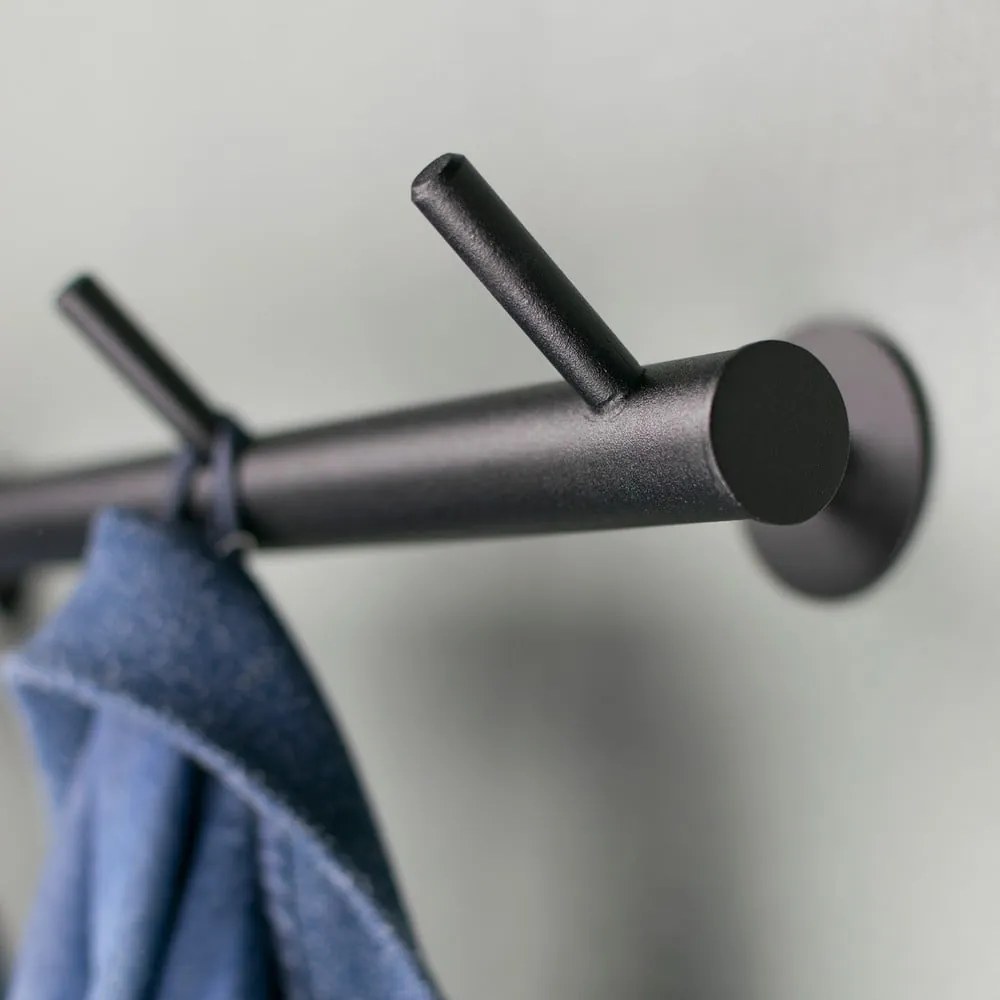 Attaccapanni da parete nero in metallo 55 cm Odin – Spinder Design