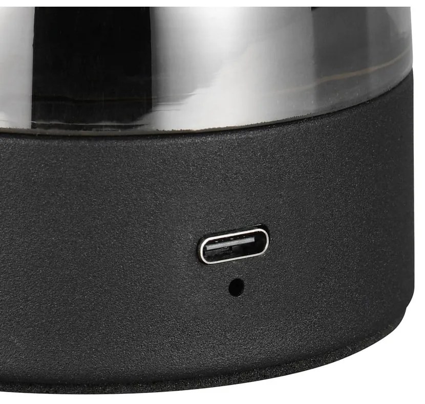 Lampada da tavolo LED grigia con paralume in vetro (altezza totale 18 cm) Dooley – Trio