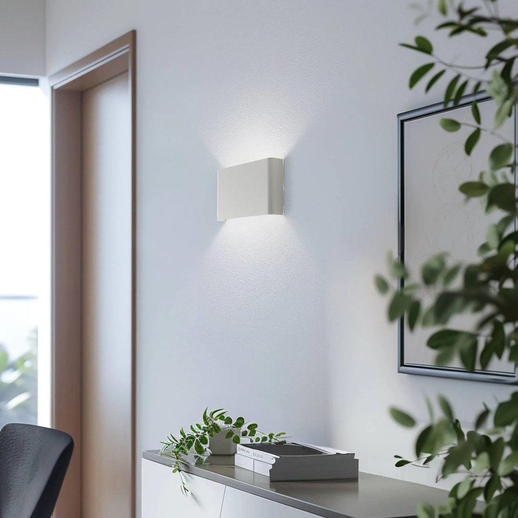 Nowodvorski Lighting Applique Haga, grigio chiaro, metallo, larghezza 25 cm, G9