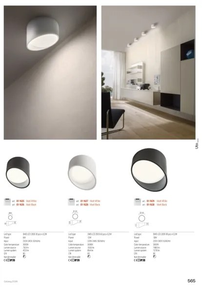 Redo 01-1627 - Faretto a LED UTO, 12W/230V, Ø 12 cm, bianco