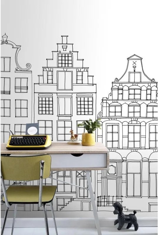 Fotomurale ESTA Case Amsterdam, nero 139X280 cm