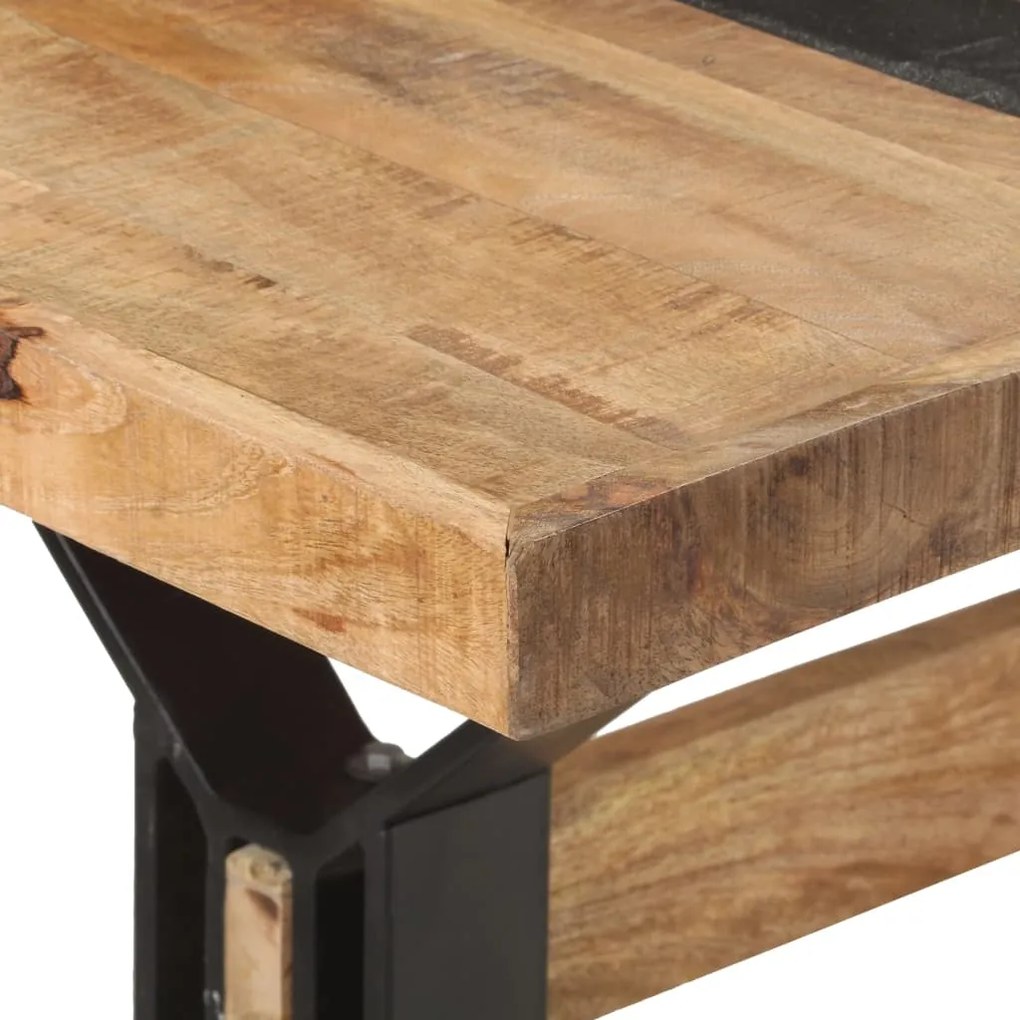 Tavolo da pranzo 180x90x76 cm in legno massello di mango grezzo