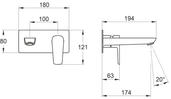 Novaservis - Rubinetto per lavabo da incasso METALIA ECO cromo lucido
