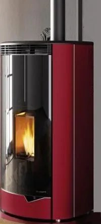 Palazzetti Marianne 9 Stufa ermetica A Pellet Ecofire ad Aria con uscita fumi superiore rosso